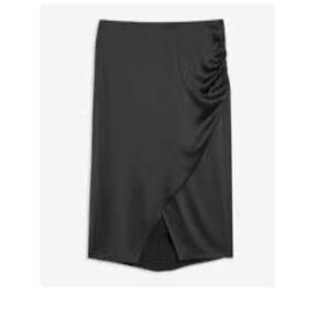 Joe Fresh Black Satin Ruched Skirt